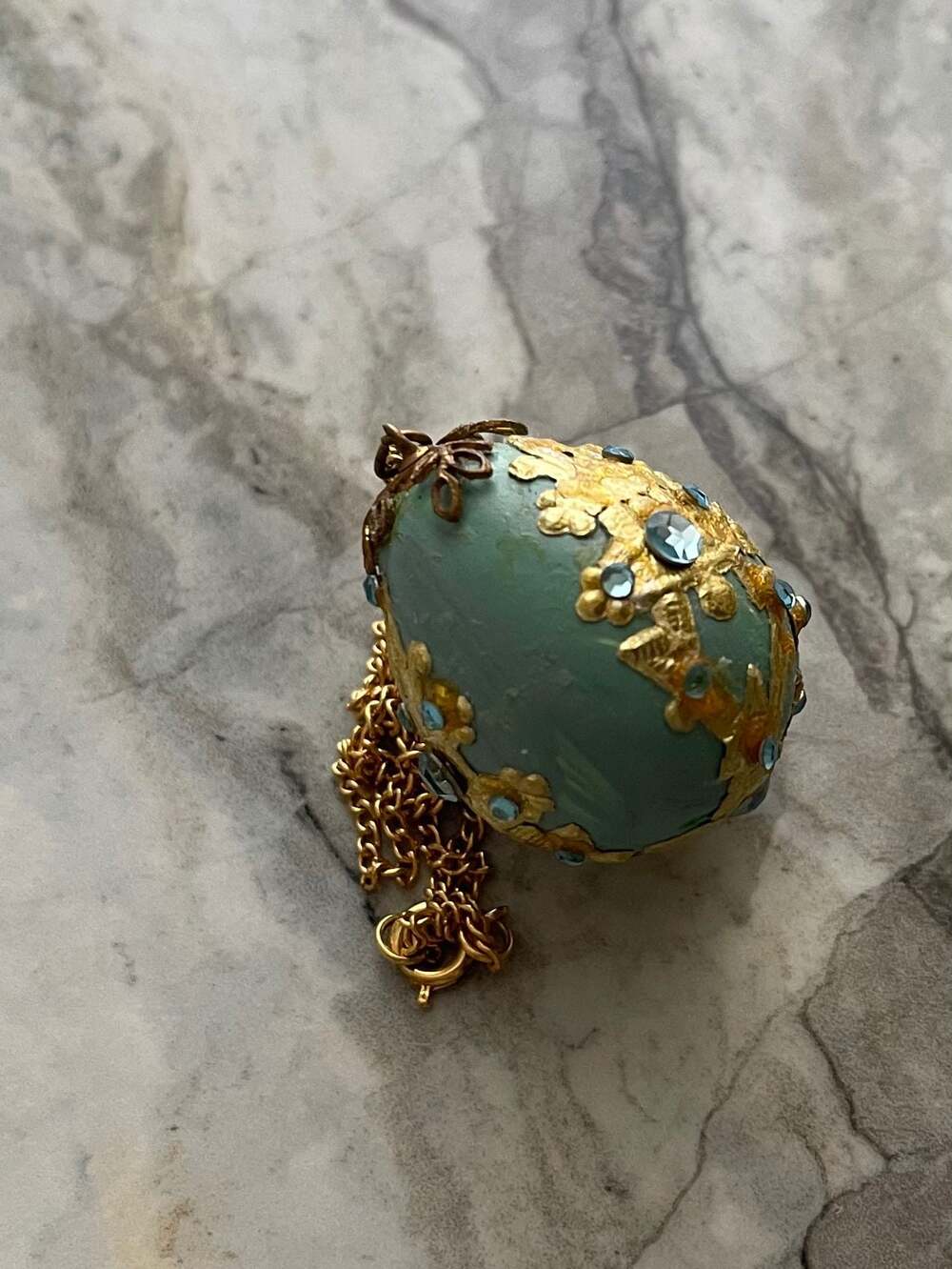 OOAK Handcrafted Robin's Egg Pendant Artisan Collector's Estate